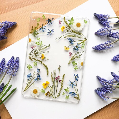 Real Flower Ipad Case Pressed Plants Tablet Cover Handmade Etsy