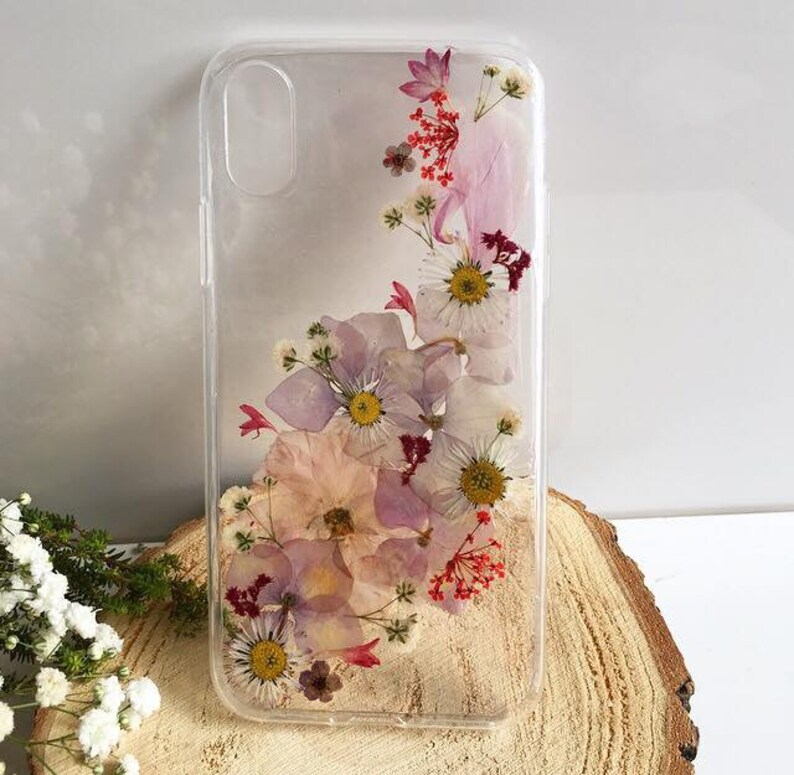 Pink Rain Phone Case Pressed Flower Phone Case Iphone Case Etsy