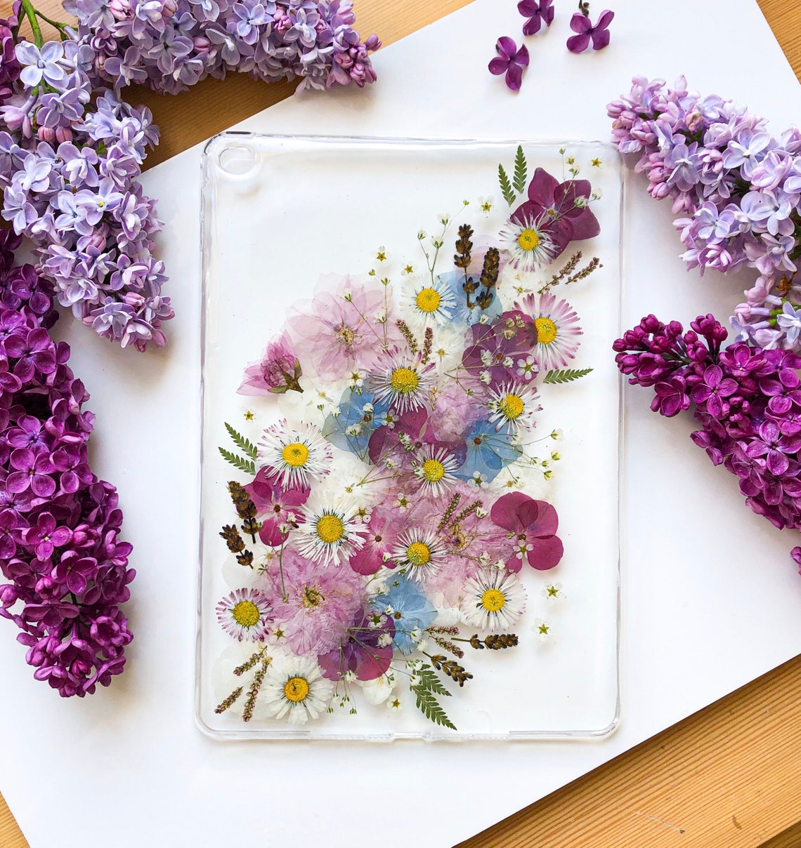 Real Flower Ipad Case Pressed Plants Tablet Cover Handmade Etsy