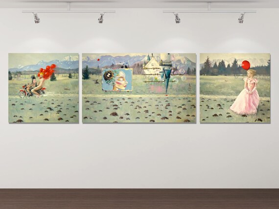 Das Märchen vom Glück (Triptychon) - Kunstdruck Gemälde von Stephanie Oncken Das Märchen vom Glück (Triptychon) - Kunstdruck Gemälde von Stephanie Oncken