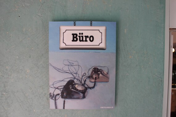 KunstKlamm16 Büro Schild, Office Schild mit Aufhänger KunstKlamm16 Büro Schild, Office Schild mit Aufhänger