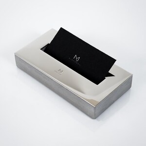 Desk Business Card Holder, Executive Gift, Personalized Corporate Gift, Concrete Accessory image 1