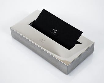 Tarjetero de escritorio, regalo ejecutivo, regalo corporativo personalizado, accesorio de hormigón