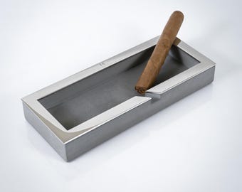 Cenicero de hormigón para cigarros, accesorio para fumar de cemento, metal grabado, regalo para fumadores, decoración moderna para la cueva del hombre.