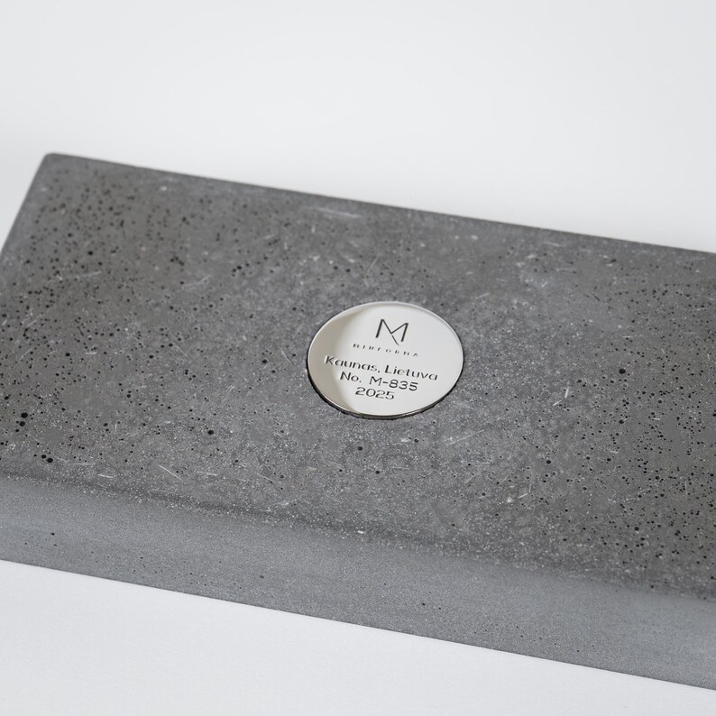 Desk Business Card Holder, Executive Gift, Personalized Corporate Gift, Concrete Accessory image 4