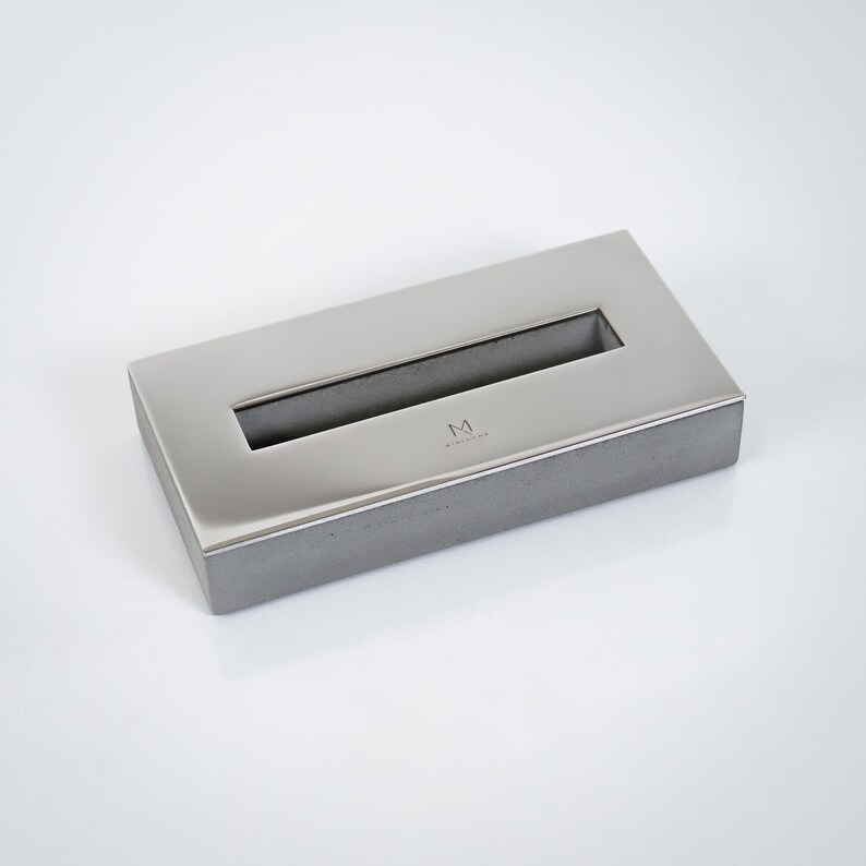 Desk Business Card Holder, Executive Gift, Personalized Corporate Gift, Concrete Accessory image 2
