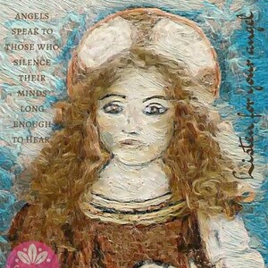 Virgin Mary madonna card religious greeting card catholic art gift sacred art spiritual angel artwork wool felt art guardian angel art