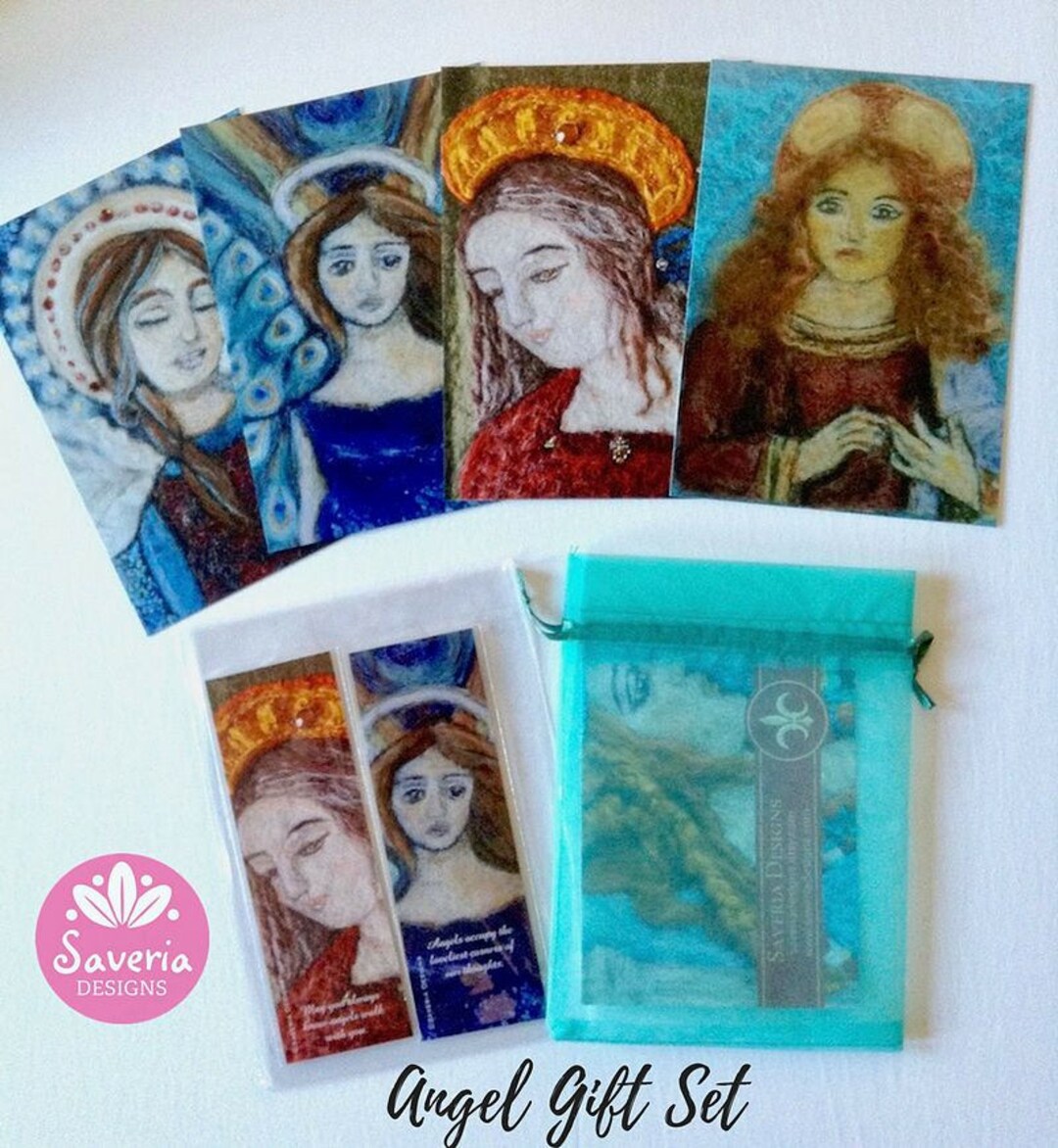 Angel Gift Set, 5x7 Angel Print, Angel Quote, Angel Bookmarks Set