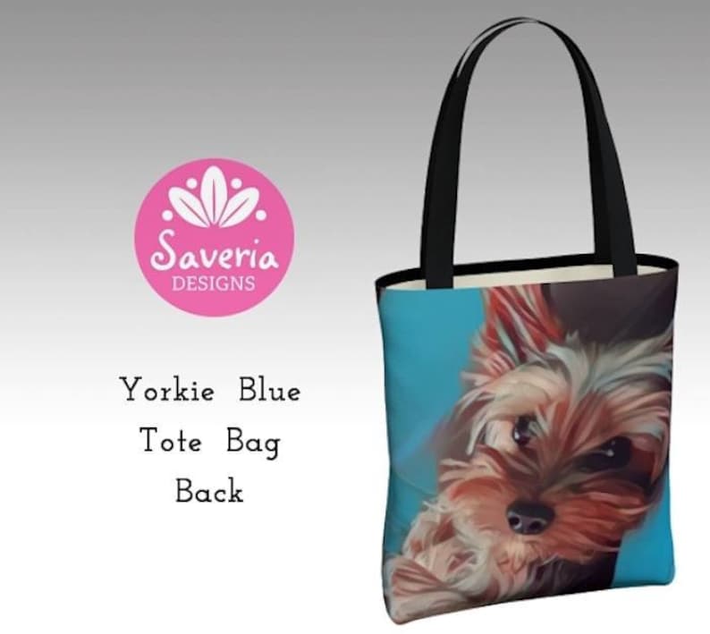 Yorkie Dog Art Canvas Tote Bag Yorkshire Terrier Purse Etsy