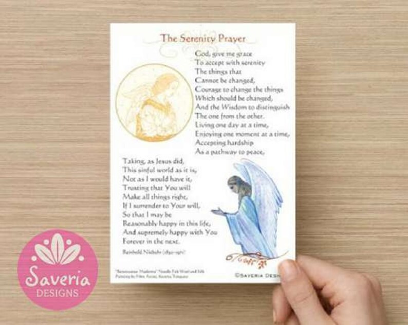 serenity prayer cards catholic prayer card serenity prayer etsy