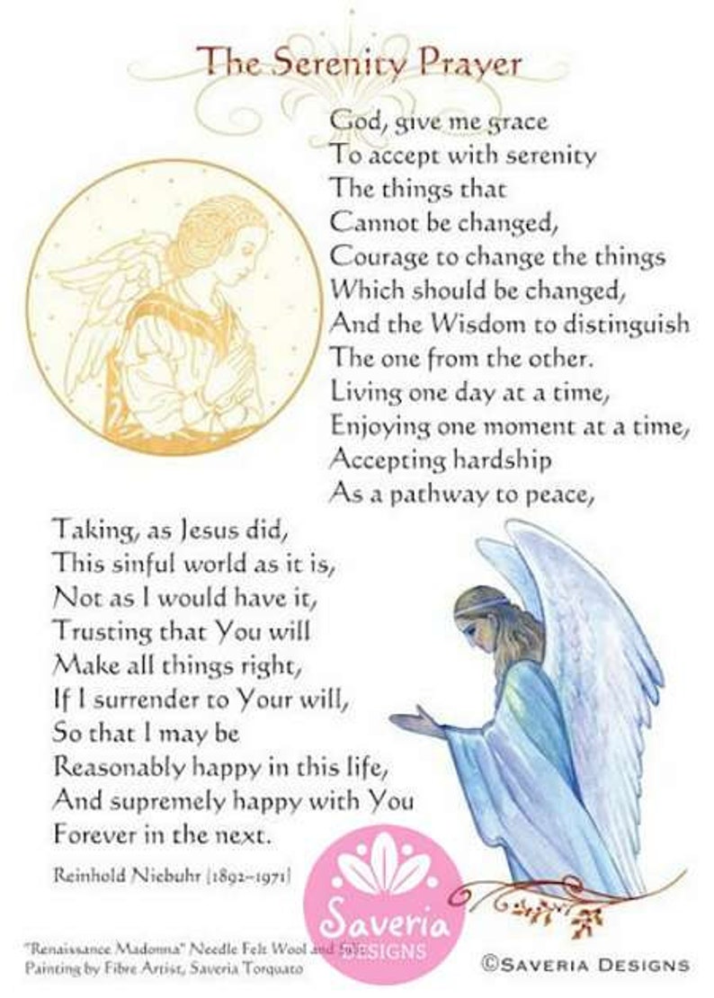 serenity prayer cards catholic prayer card serenity prayer