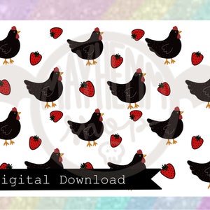 Cottage Core Chicken Digital Paper