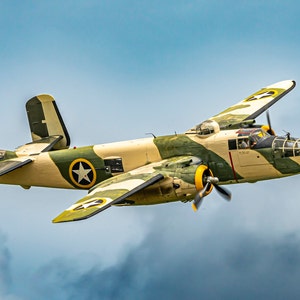 B-25 Mitchell &quot;KILLER BEE&quot; Plane- wall art - office decor - art