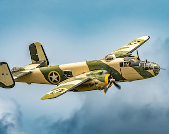 B-25 Mitchell "KILLER BEE" Plane- wall art - office decor - art