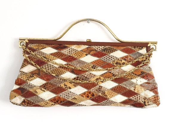 Patchwork Snake & Lizard Bag. Modern Vintage. - image 1