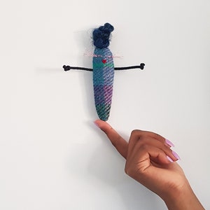 Harris Tweed Wool Doll - Handmade Rag Doll - Worry Doll - Unique Gift