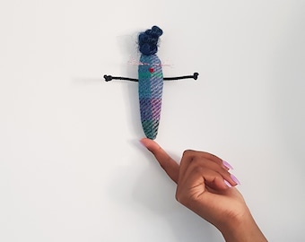 Harris Tweed Wool Doll - Handmade Rag Doll - Worry Doll - Unique Gift