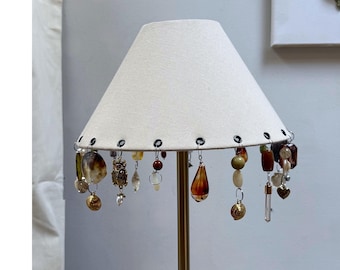 RESERVED - DO NOT Purchase. Handmade Beaded Lampshade No.1 One of a Kind Shell & Crystal Shade