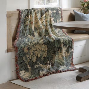 Cottagecore Throw French Weave Cotton Blanket, Soft Durable Fabric Rustic Home Throw, Vintage Style Sofa Blanket - Personalizable