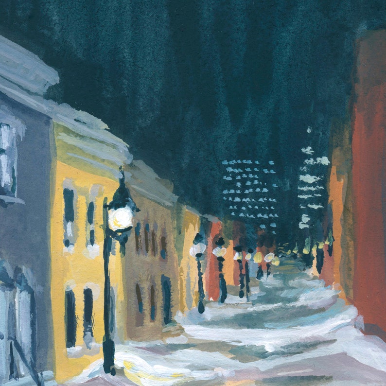 Montreal Art Print Hidden Street, Montreal Fine Art Print of Original Painting image 2