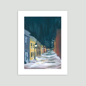 Montreal Art Print Hidden Street, Montreal Fine Art Print of Original Painting image 1