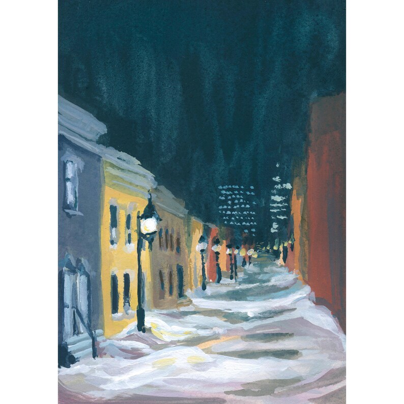 Montreal Art Print Hidden Street, Montreal Fine Art Print of Original Painting image 3