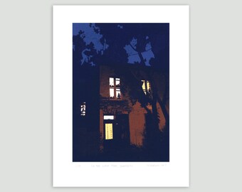 Night House Screenprint - Montreal House at Night – Limited Edition