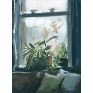House Plants Art Print Plants on the Windowsill Fine Art Print of Original Painting image 3