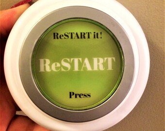 Life ReSTART Button! Helps Focus Motivate Empower Encourage Emotional Support Positive Mind Energy. Thinking of You Thank You Gift included