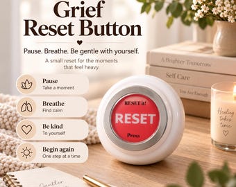 Grief Support Reset Button Light-Up Supportive Comfort Gift, Sympathy, Bereavement, Thinking of You, Loss, Healing, Encourage, BONUS TY Gift
