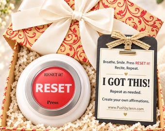 RESET Button Gift Set, I Got This Encouragement, Light Up Desk Button, Motivational Gift, Self Care Gift, Coworker Gift. TY Gift BONUS
