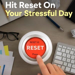 Light-Up Reset Button, Mindfulness Desk Tool, Stress Relief Gift, Office, School, Motivation, Encouragement, Inspiration, Productive Thought