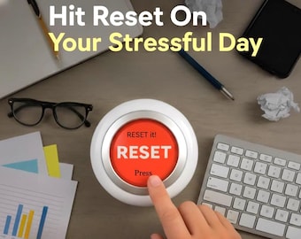 Light-Up Reset Button, Mindfulness Desk Tool, Stress Relief Gift, Office, School, Motivation, Encouragement, Inspiration, Productive Thought