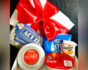 Life Survival RESET Button Box! Snacks on Snacks on Snacks! Home School Return to Office Work Desk Care Package. Thank You Gift Included