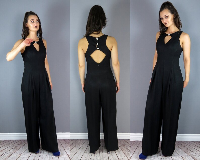 black cocktail jumpsuit