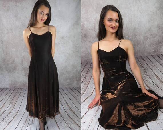 gold glitter dress long
