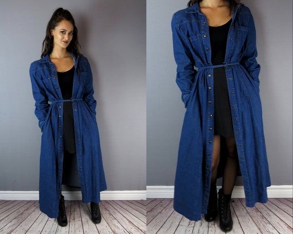 jean dress with cardigan