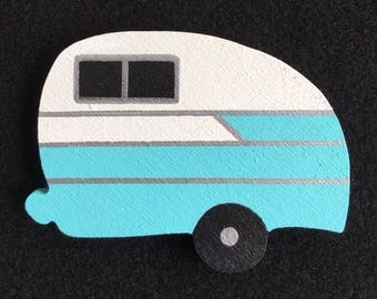 Vintage Travel Trailer Magnet - Classic Shasta in Blue