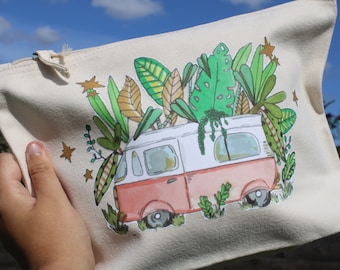 Campervan wash bag/ Cute travel bag for family, Travel gift for her, Camping storage bag, Group present, Adventure gift for him, VW Camper