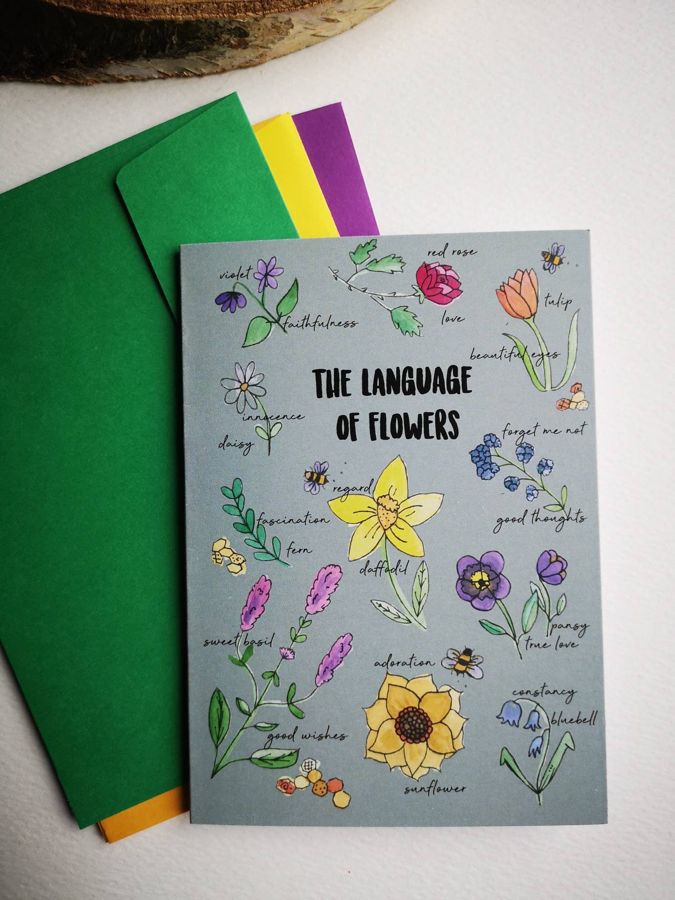 The Language of Flowers Card / Flower Meanings / Gardeners Etsy