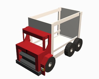 Mack Truck Bed PLANS (pdf format) - Twin Size - DIY Woodworking Project for a Kid Bedroom