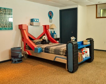 Robot Bed PLANS (pdf format) - Twin Size - Kids Superhero Bedroom (Full Size available upon request)