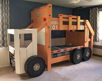 Garbage Truck Bunk Bed PLANS (pdf format) - Twin Size - DIY Woodworking Project for a Kid Bedroom