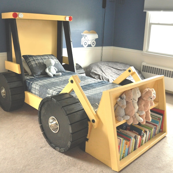Construction Truck Bed PLANS (pdf format) - Twin Size - DIY Kid Bedroom Decor (Full Size available upon request)
