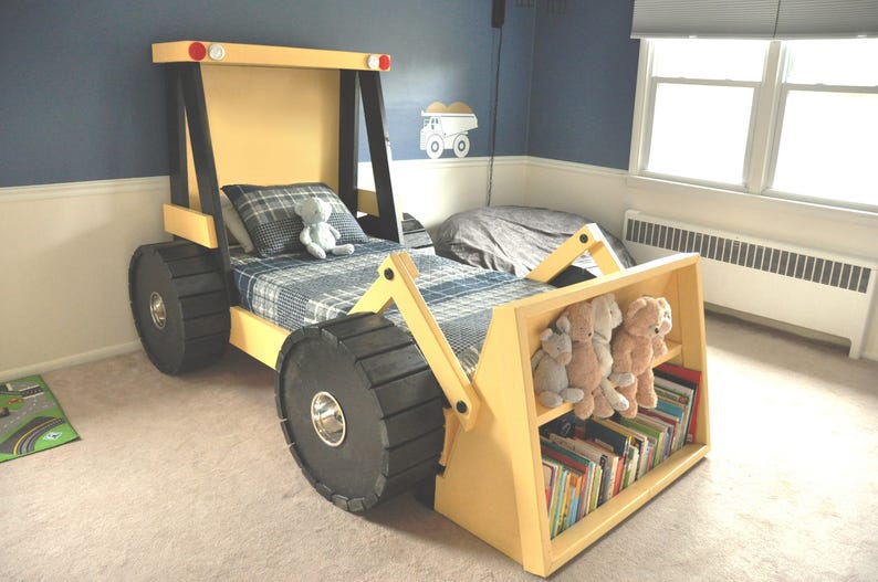 Construction Truck Bed PLANS pdf format Twin Size DIY Kid Bedroom Decor Full Size available upon request image 1