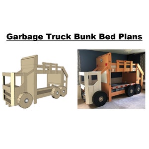 Garbage Truck Bunk Bed PLANS pdf format Twin Size DIY Woodworking Project for a Kid Bedroom image 8