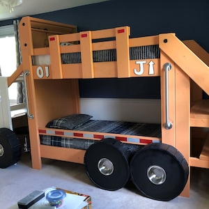 Garbage Truck Bunk Bed PLANS pdf format Twin Size DIY Woodworking Project for a Kid Bedroom image 4