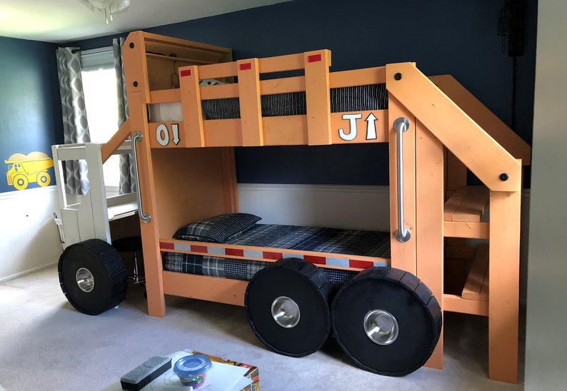 Garbage Truck Bunk Bed PLANS pdf format Twin Size DIY Woodworking Project for a Kid Bedroom image 4