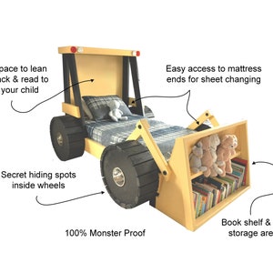 Construction Truck Bed PLANS pdf format Twin Size DIY Kid Bedroom Decor Full Size available upon request image 6