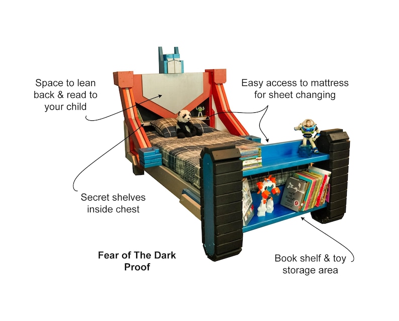 Robot Bed PLANS pdf Format Twin Size DIY Kid Bed for a Etsy
